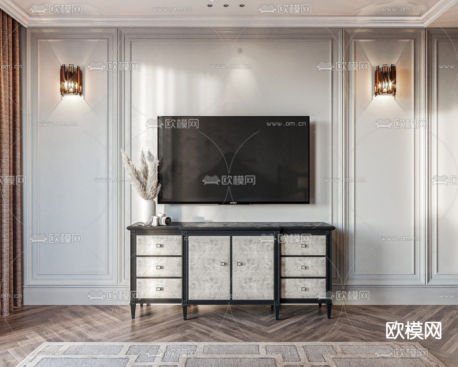 东南亚风卧室 主卧3d模型下载（渲染图4）