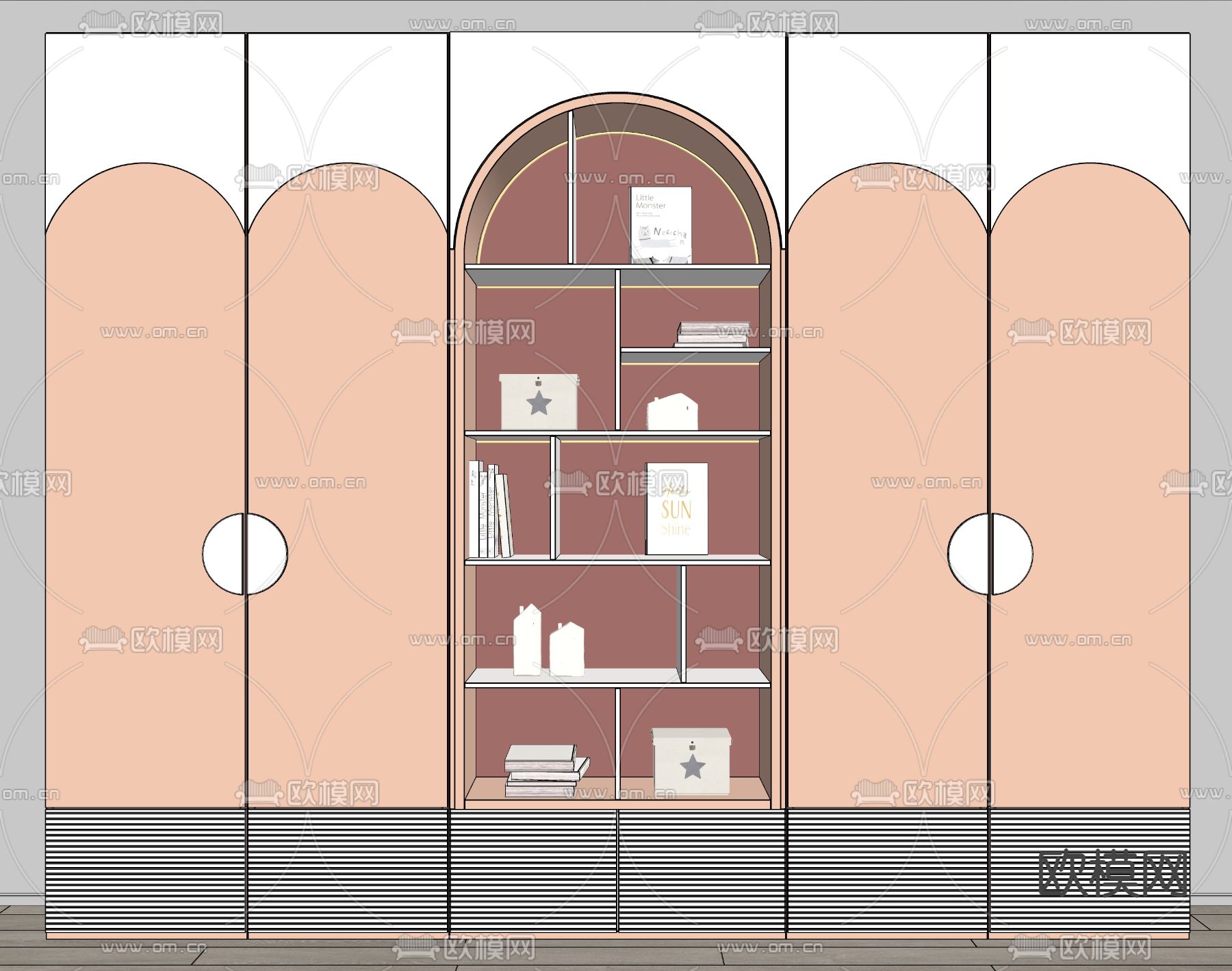 现代儿童衣柜su模型