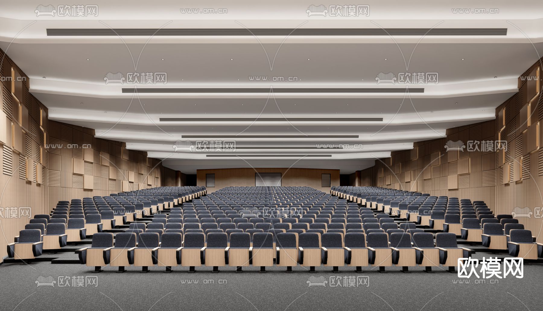 现代报告厅 多功能厅su模型下载（渲染图1）