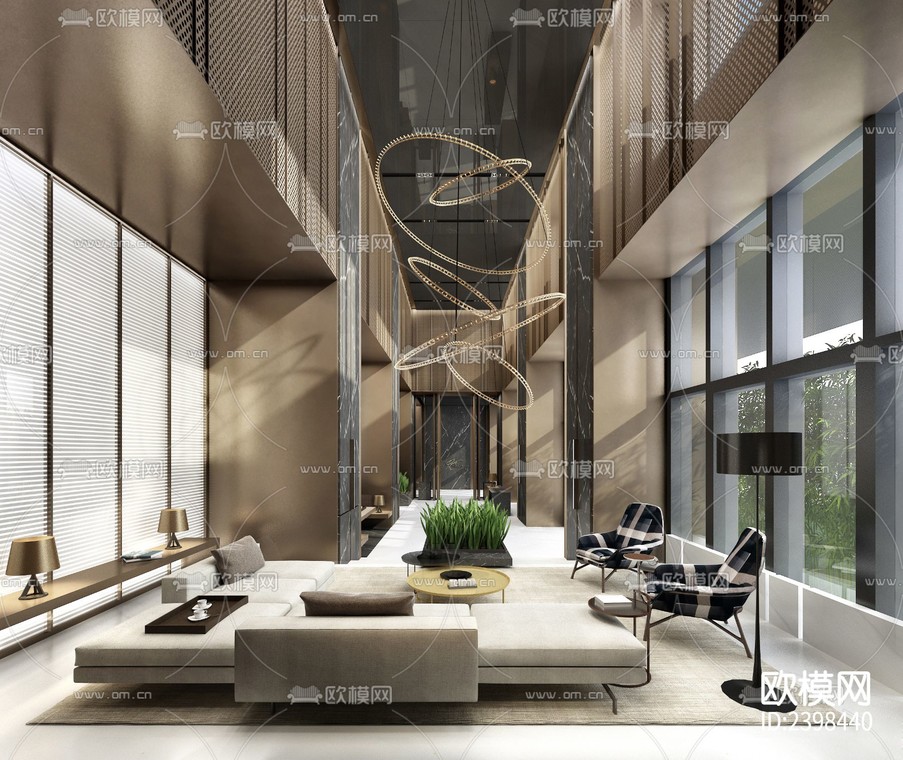 大平层豪宅样板间设计cad施工图-免费3dmax模型库-欧模网