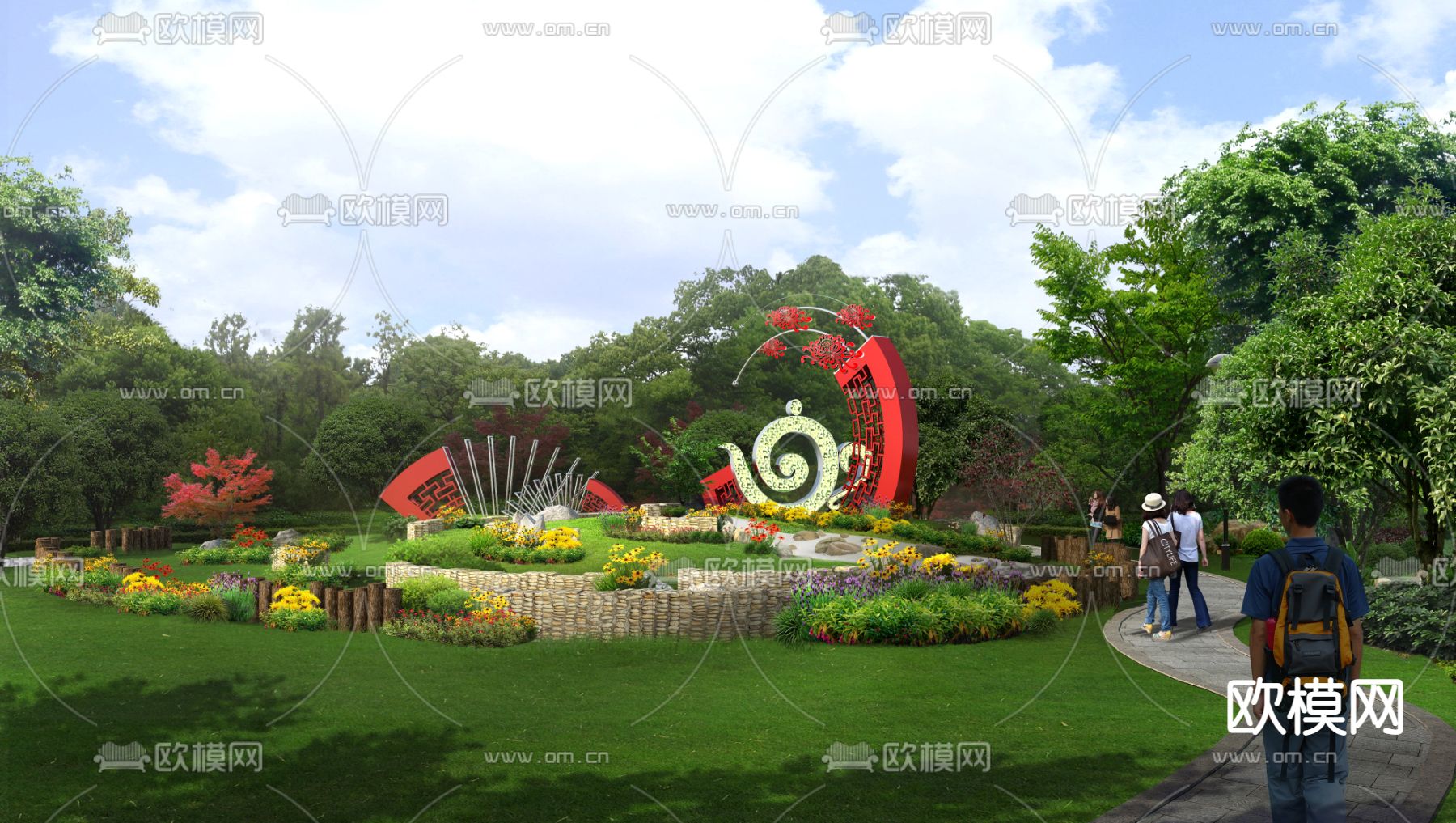 公园景观psd下载