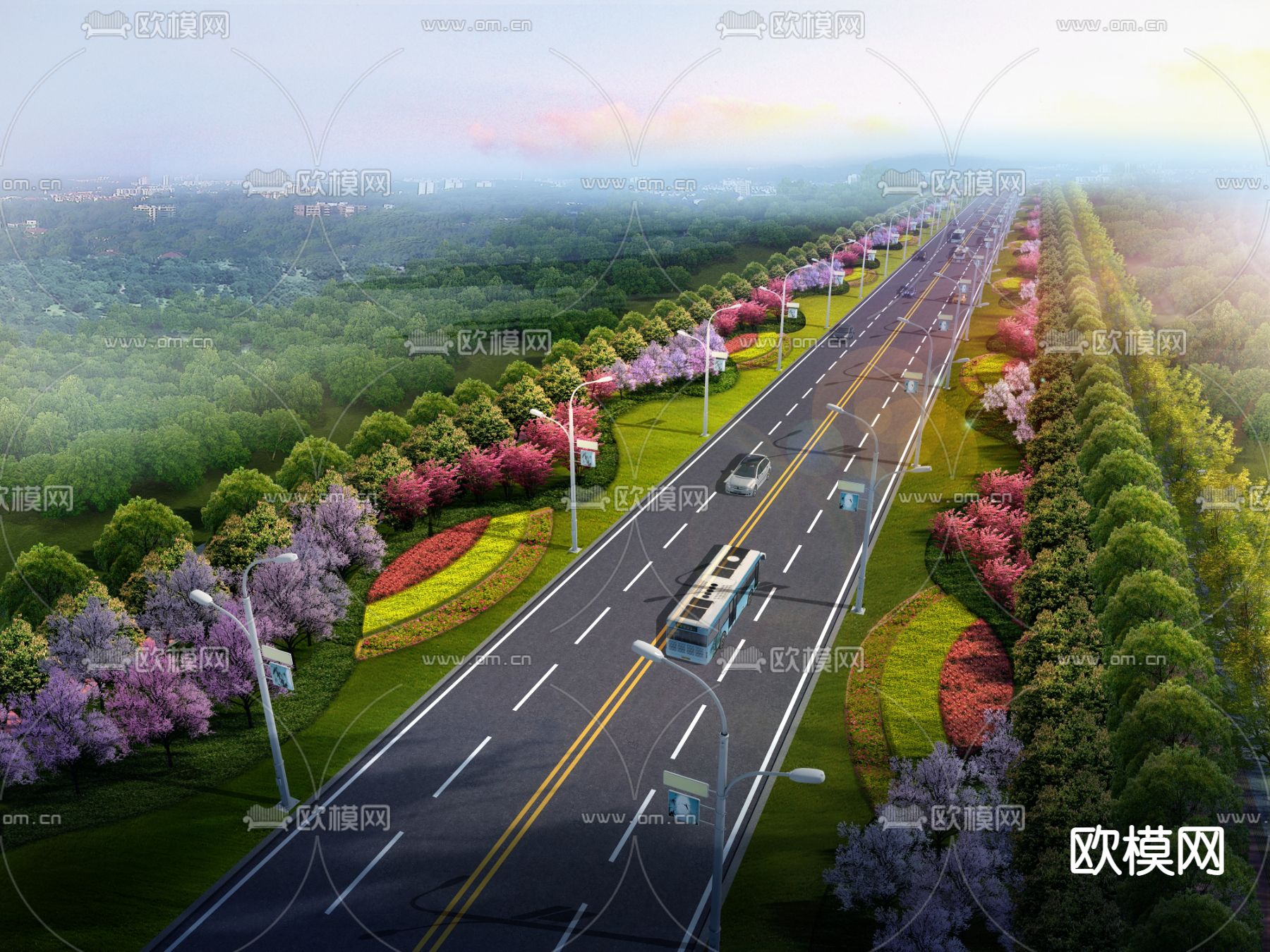 道路桥梁鸟瞰psd下载