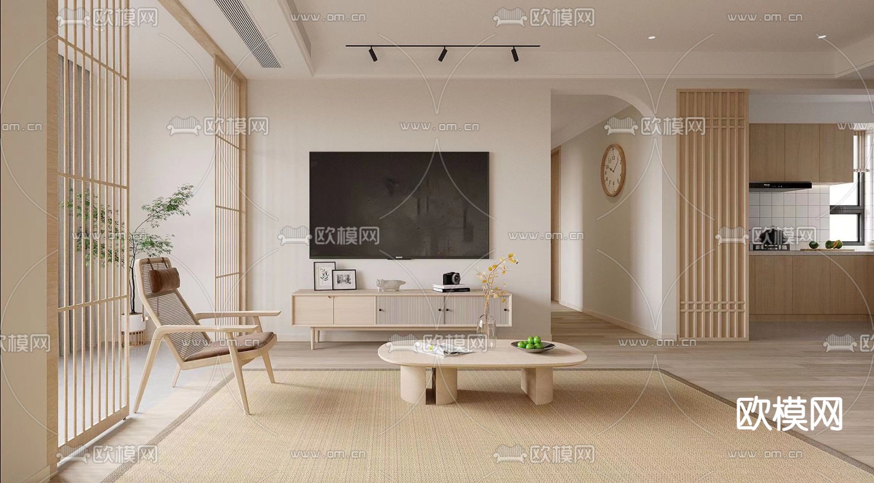 日式客餐厅3d模型下载（渲染图3）