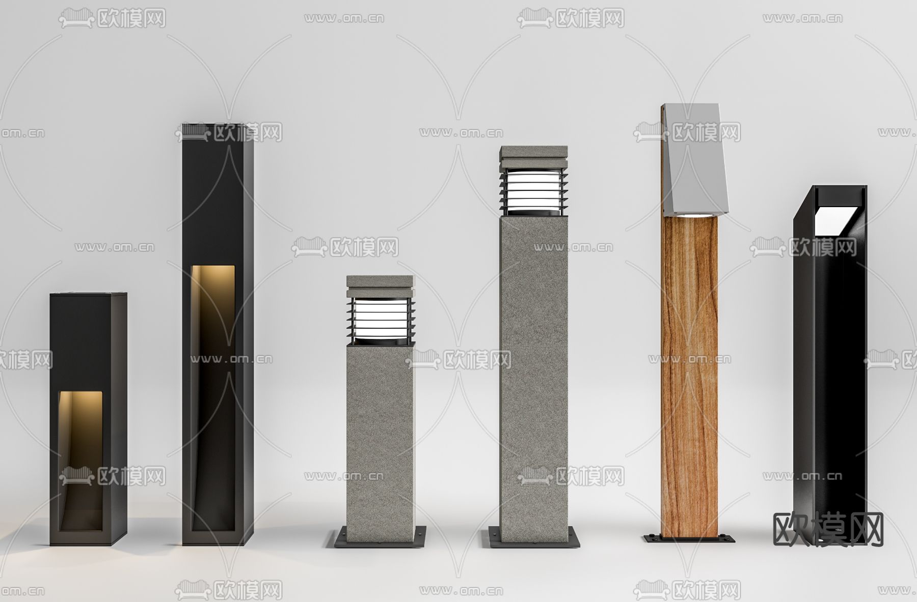 现代庭院草坪灯su模型下载_ID12227057_sketchup模型下载-欧模网