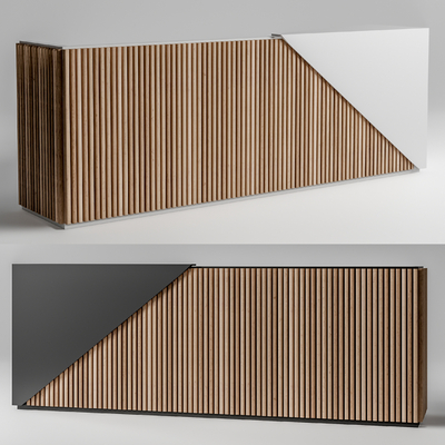 现代办公前台 接待台su模型