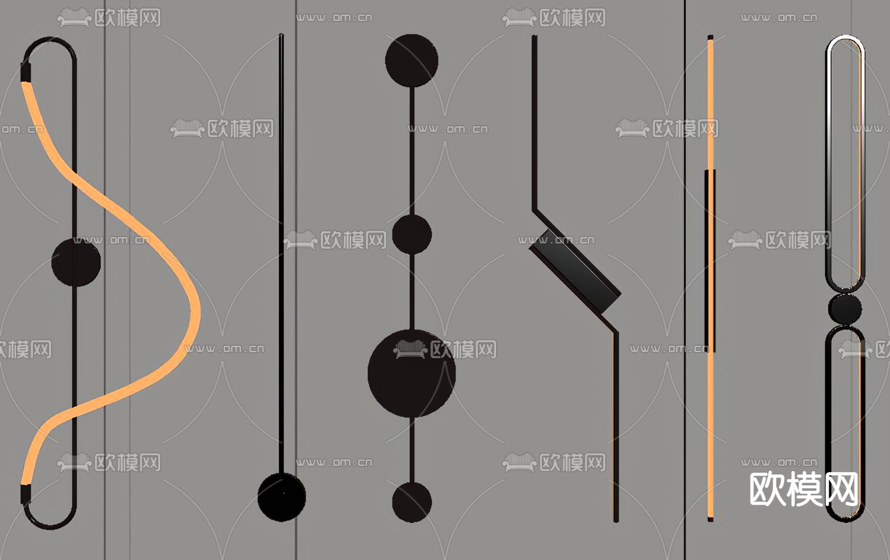 轻奢风金属壁灯su模型下载（渲染图2）