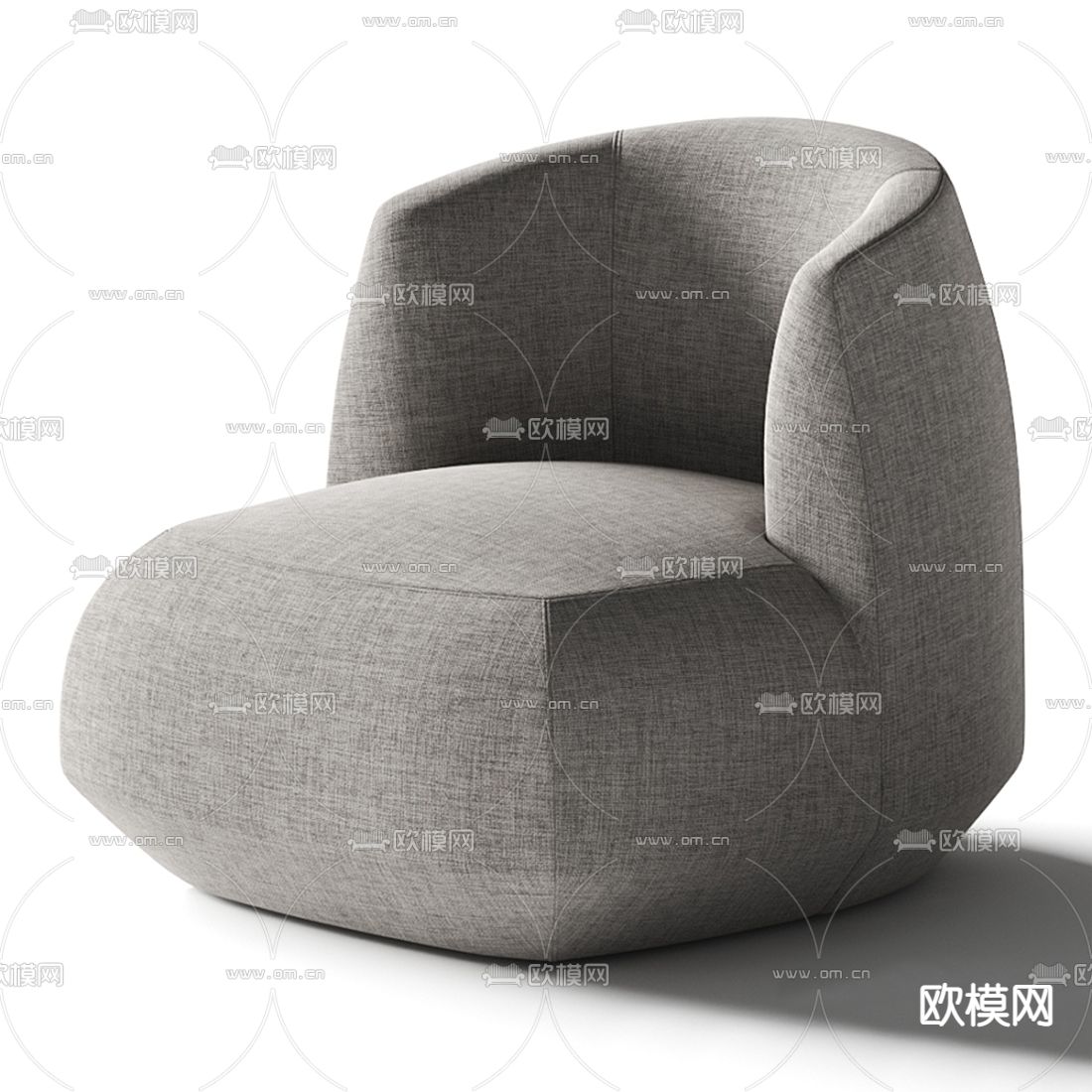 现代单人沙发3d模型下载（渲染图2）