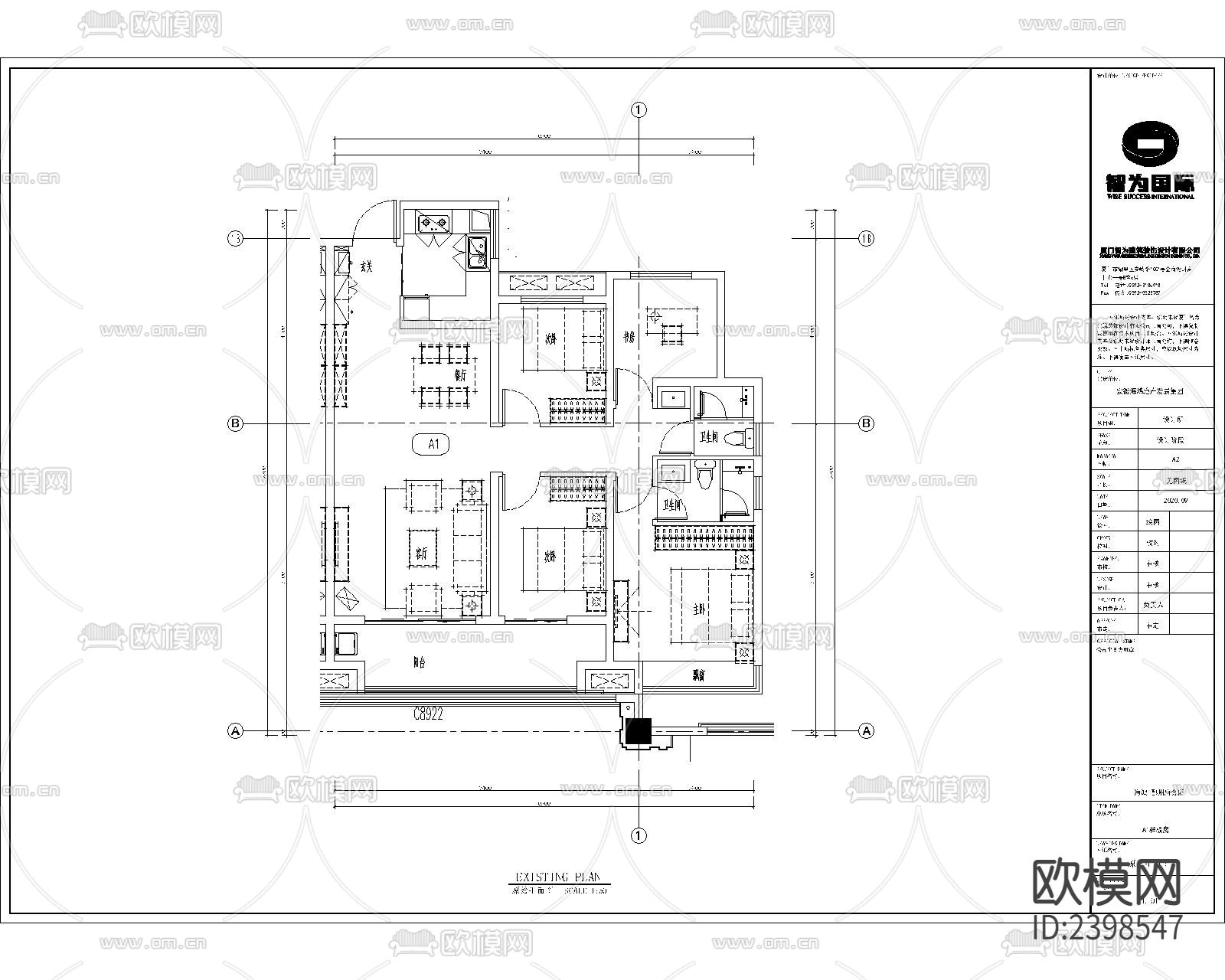 大平层豪宅样板间设计cad施工图-免费3dmax模型库-欧模网