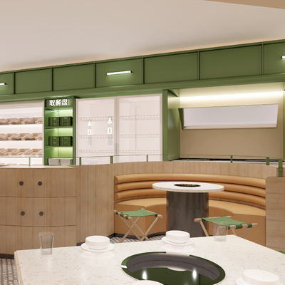  现代火锅店su模型 