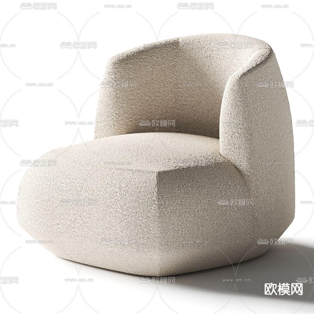 现代单人沙发3d模型下载（渲染图1）