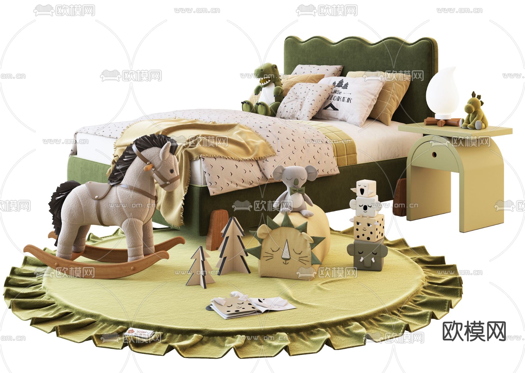 北欧儿童床 小孩床3d模型下载