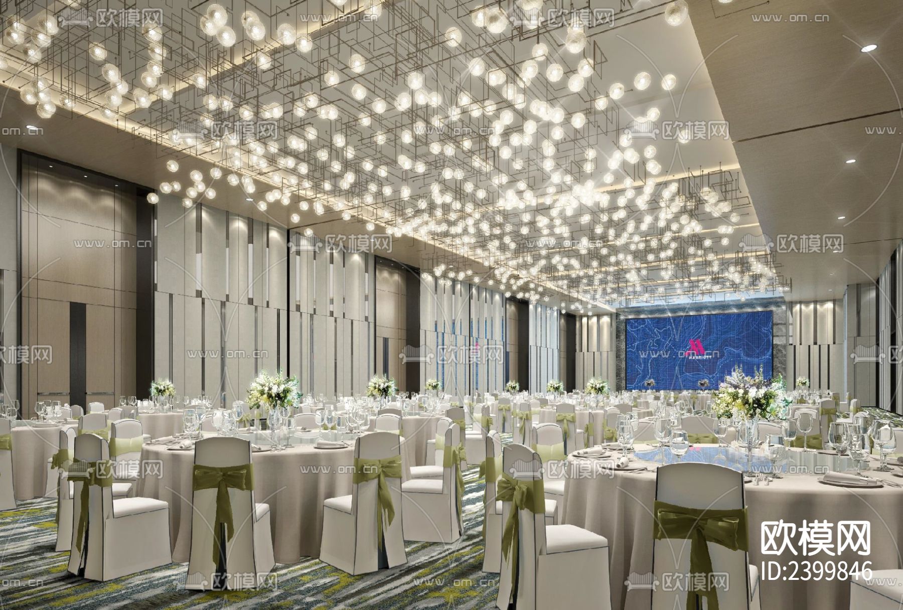 江阴澄星万豪酒店CAD施工图下载（渲染图4）