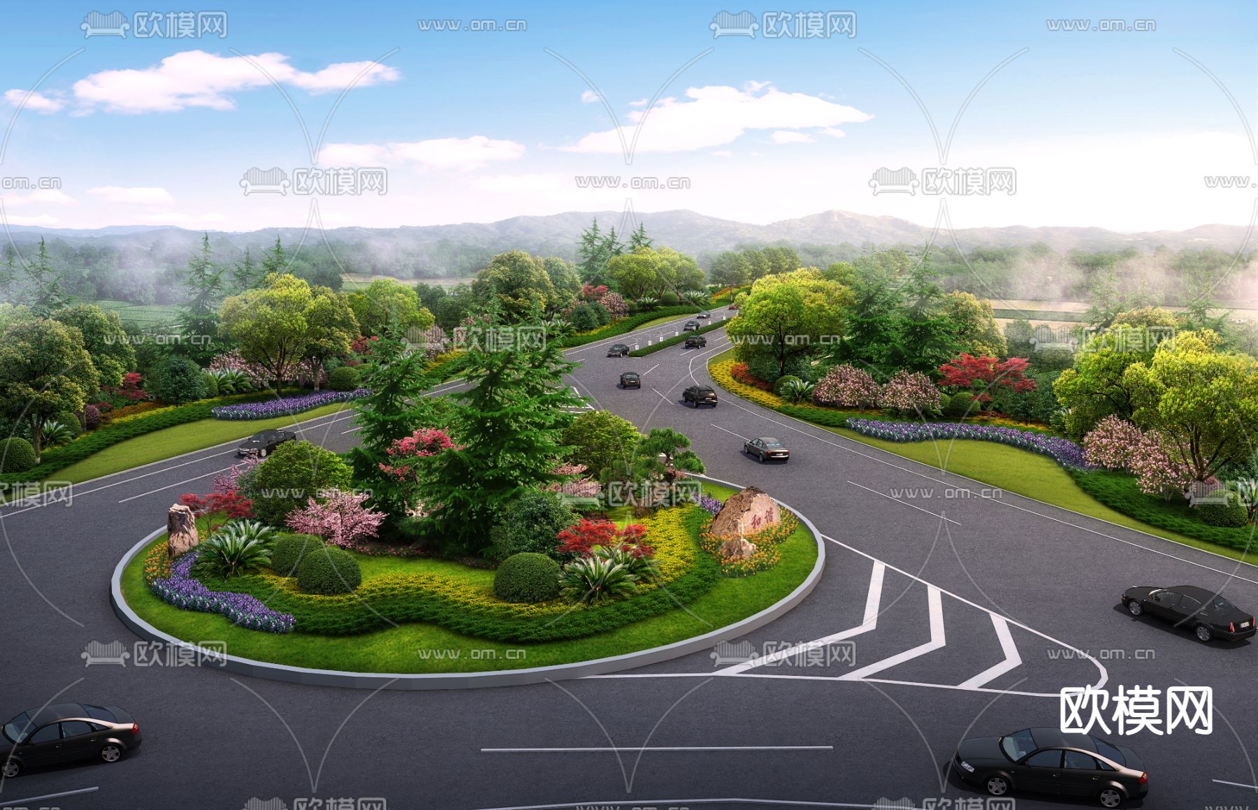 道路桥梁鸟瞰psd下载