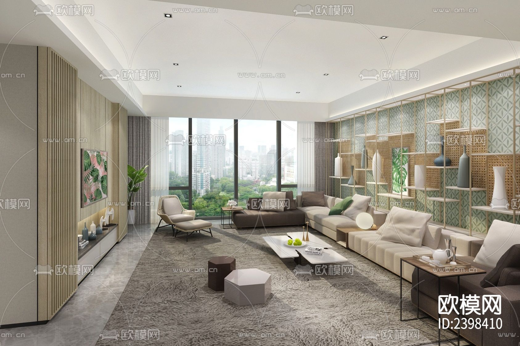 大平层豪宅样板间设计cad施工图-免费3dmax模型库-欧模网