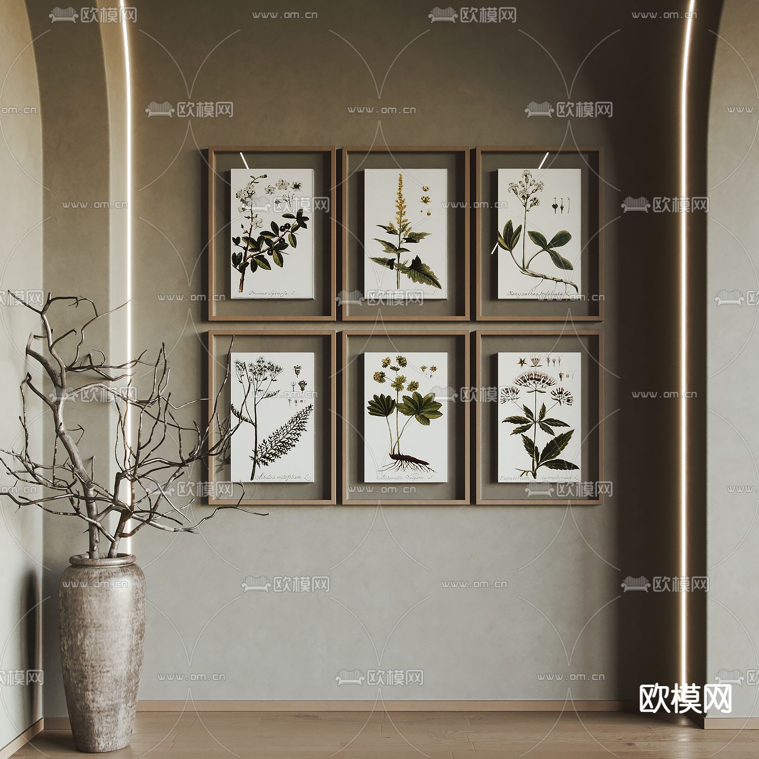 新中式装饰画 挂画su模型