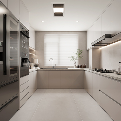  现代厨房su模型 