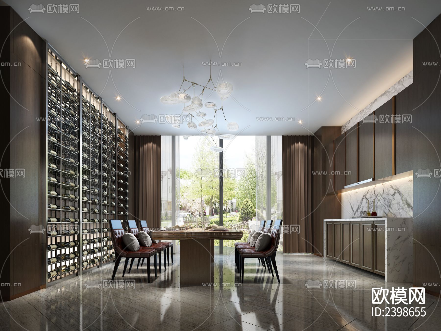 大平层豪宅样板间设计cad施工图-免费3dmax模型库-欧模网