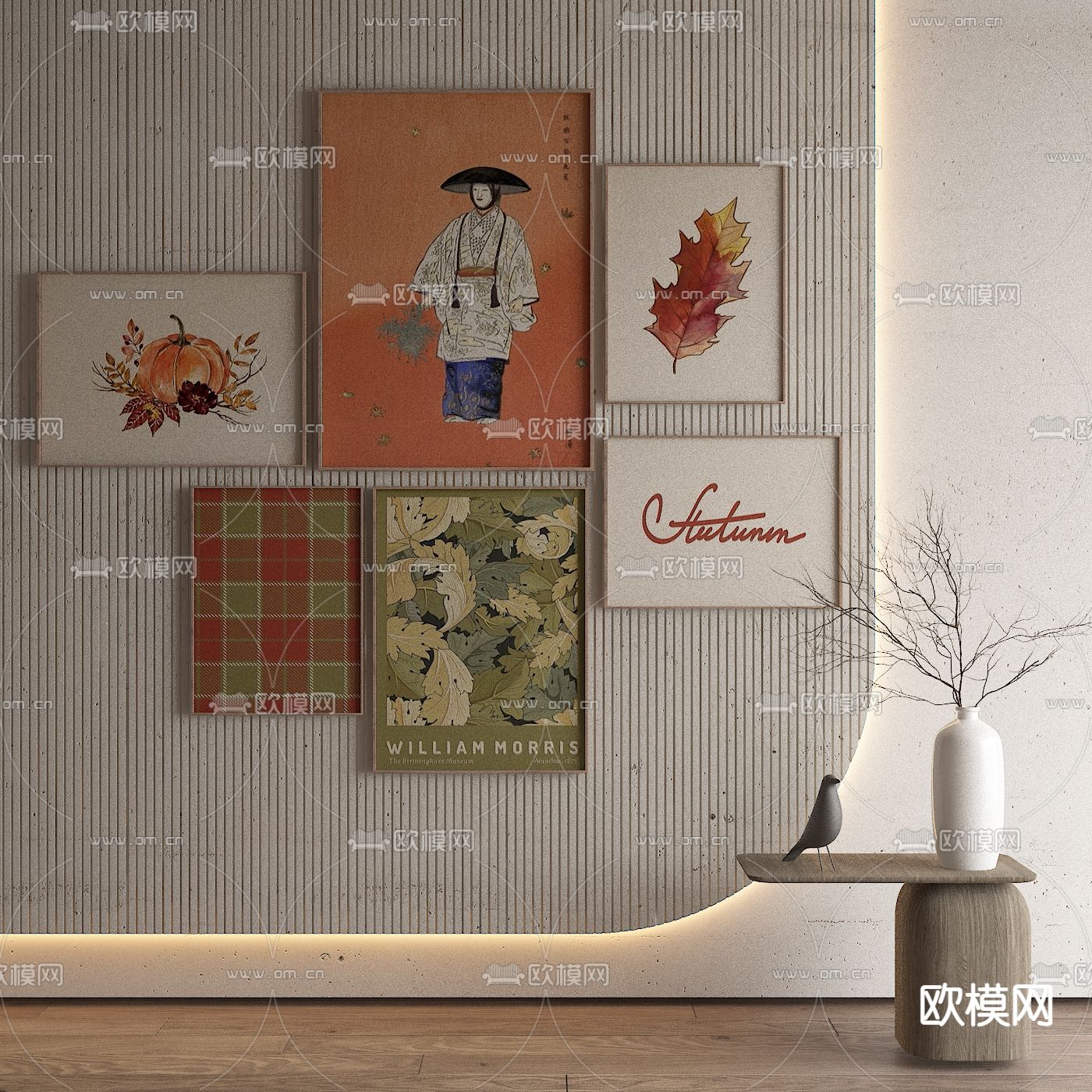 日式装饰画 挂画3d模型下载