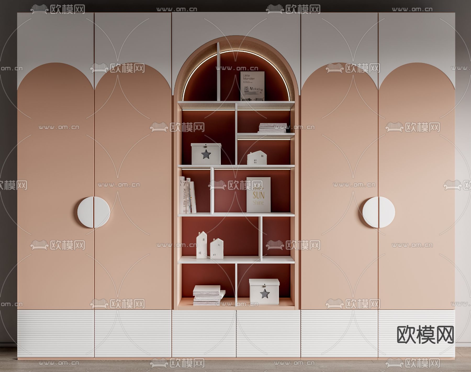 现代儿童衣柜su模型