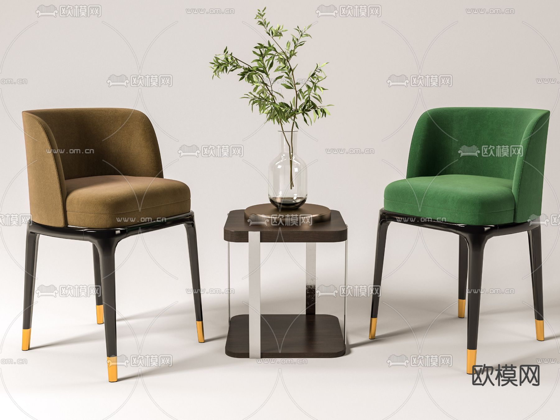 轻奢休闲椅子3d模型下载