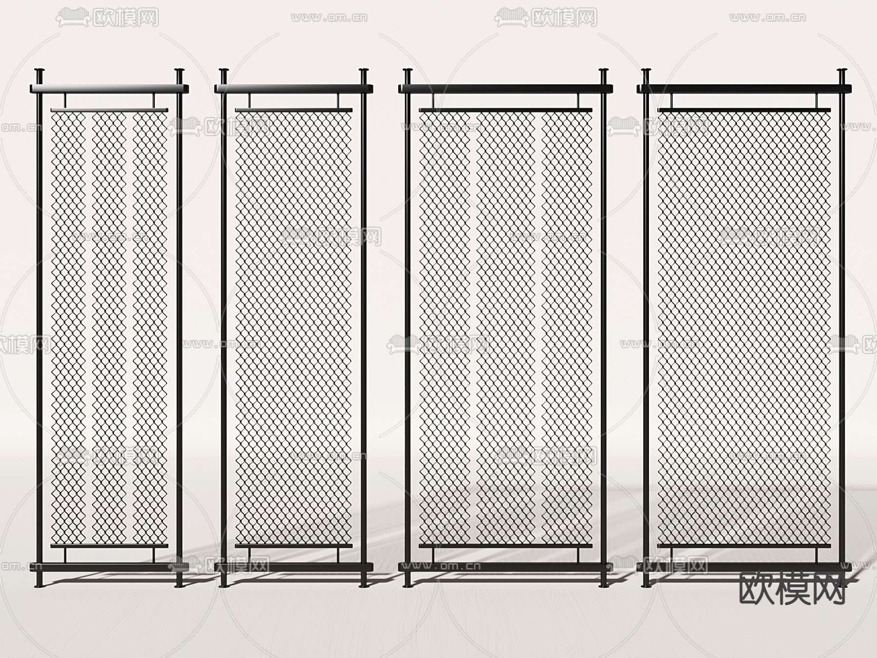 工业风隔断 屏风su模型下载