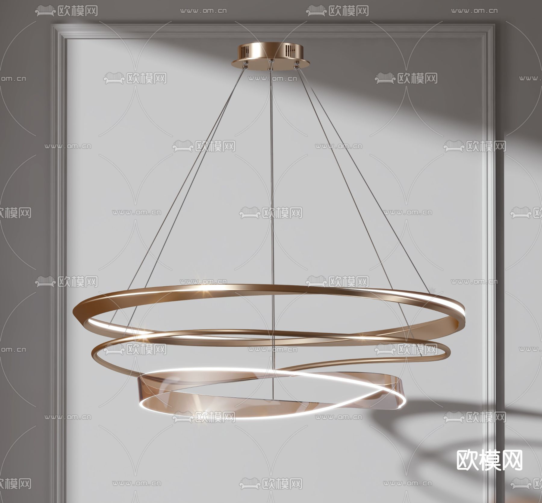 轻奢环形吊灯3d模型