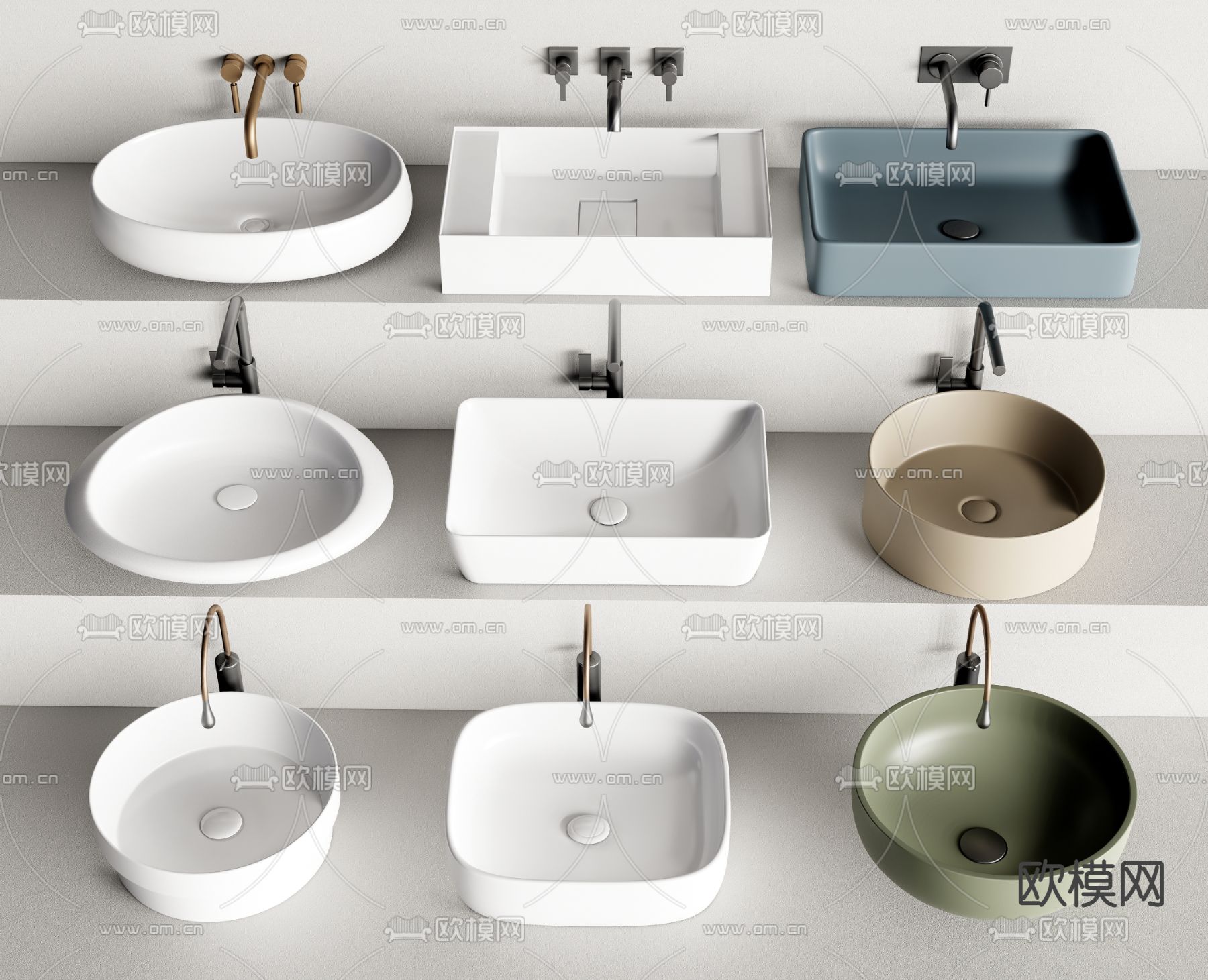 洗手池 洗手台 台盆su模型下载（渲染图1）