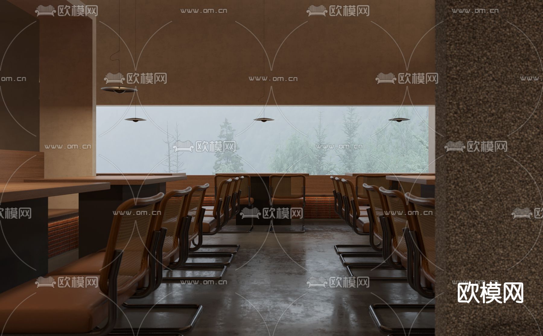 侘寂中餐厅3d模型下载（渲染图3）