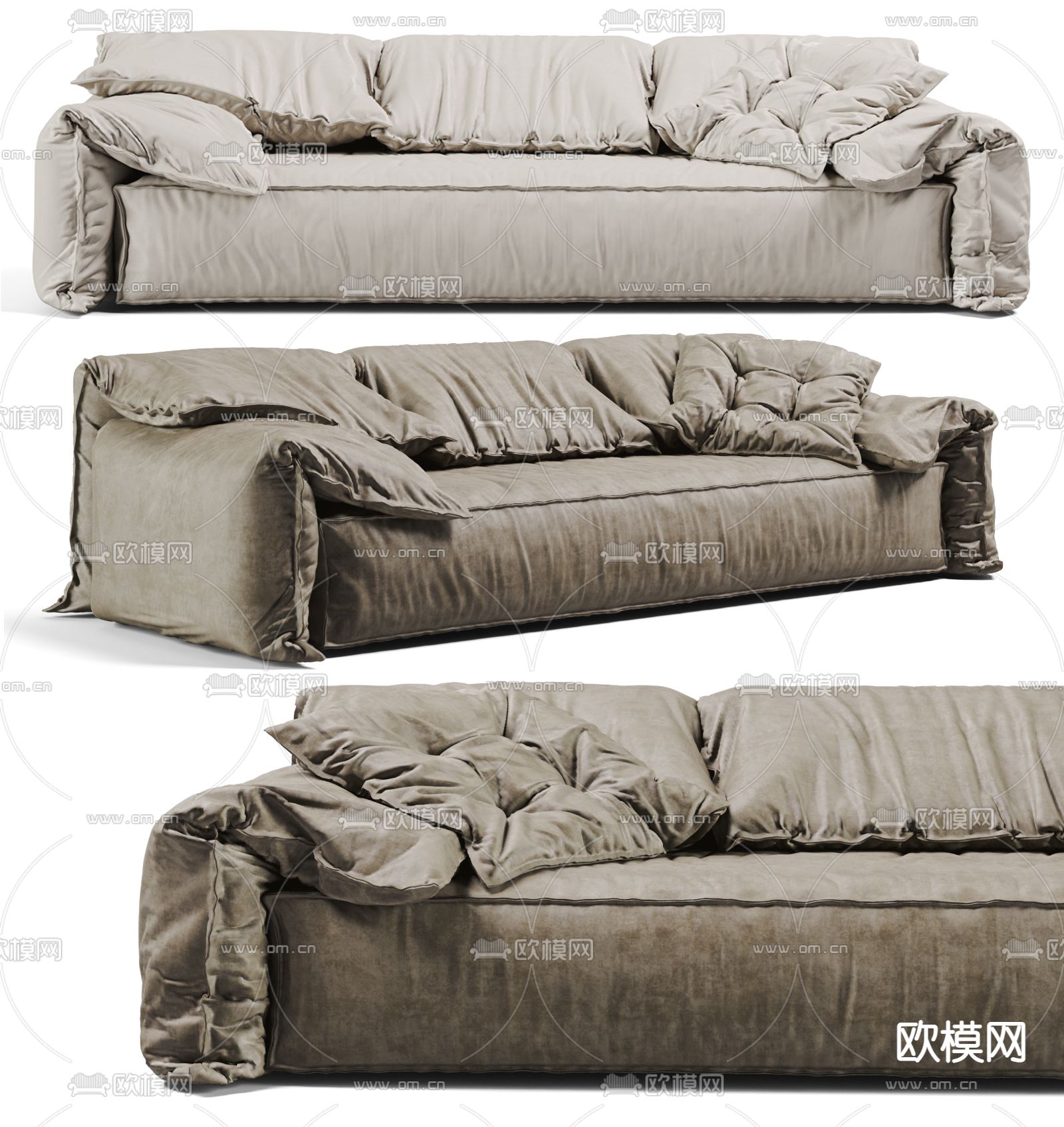 BAXTER 三人沙发 软体沙发3d模型下载