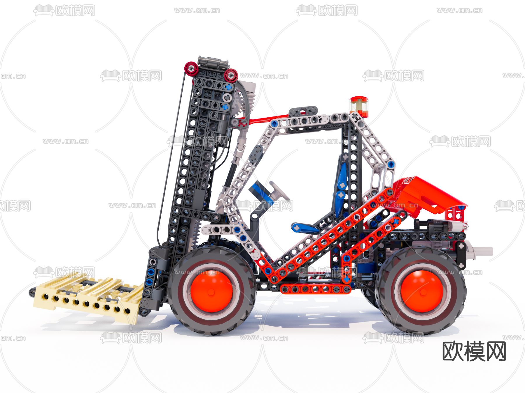 乐高 积木叉车 玩具su模型下载（渲染图2）