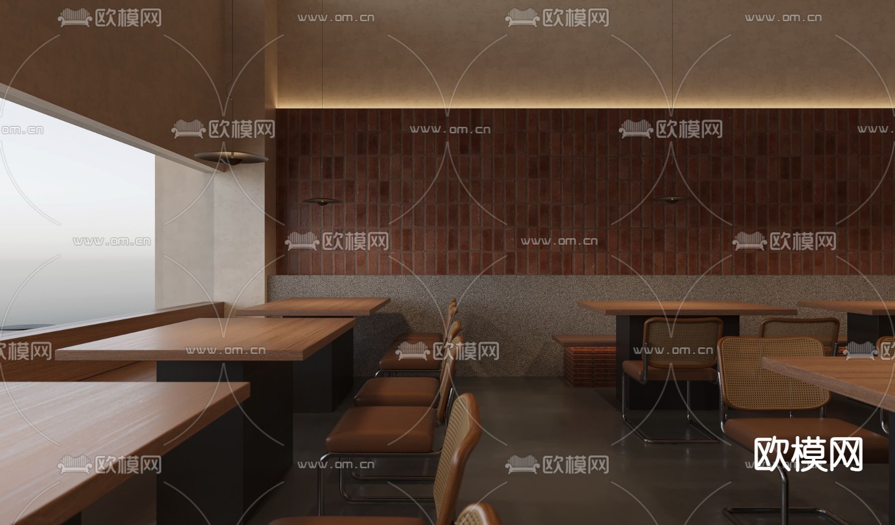 侘寂中餐厅3d模型下载（渲染图2）