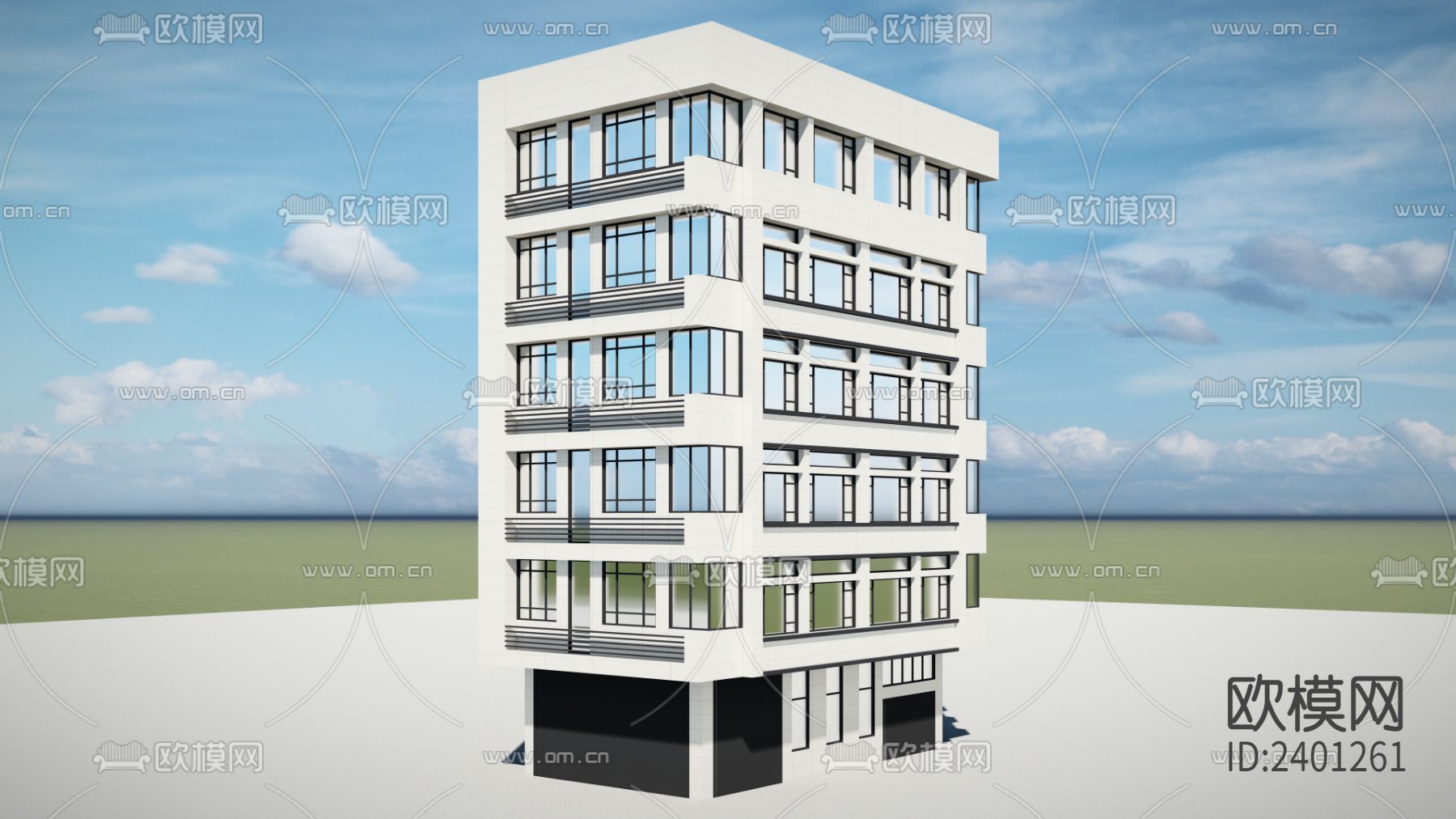 现代别墅设计cad施工图下载（渲染图7）