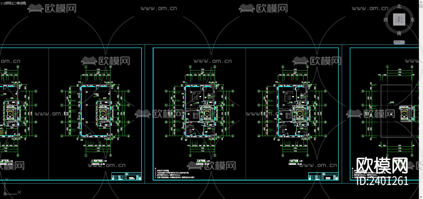 现代别墅设计cad施工图下载（渲染图2）