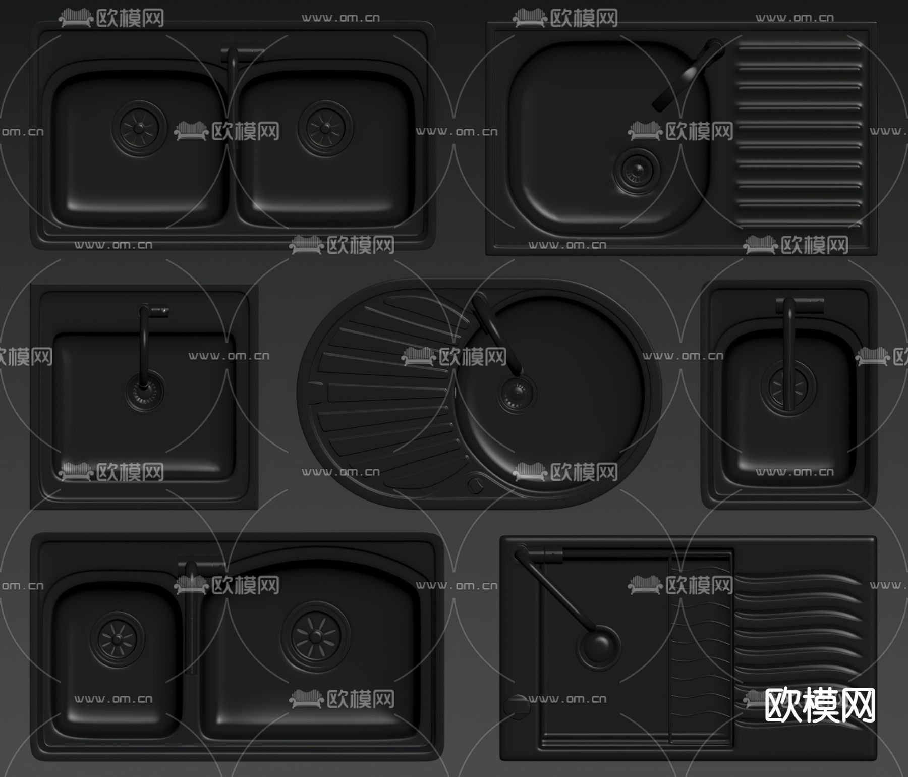 现代洗菜盆 水槽su模型下载（渲染图2）