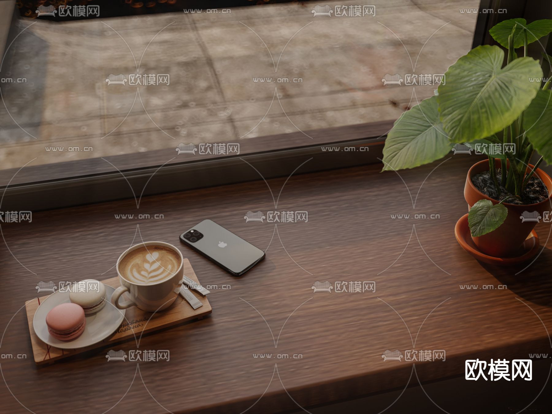 中古风咖啡厅 咖啡馆3d模型下载（渲染图5）