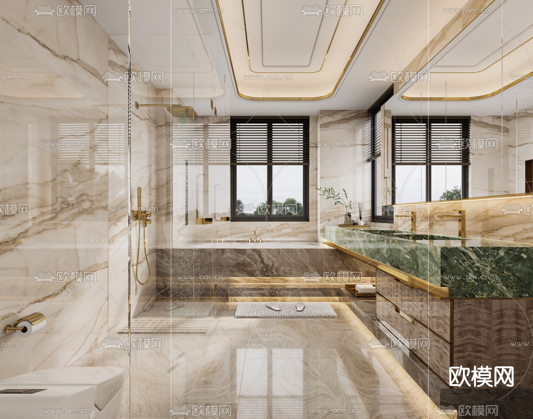 轻奢卫生间 浴室3d模型下载