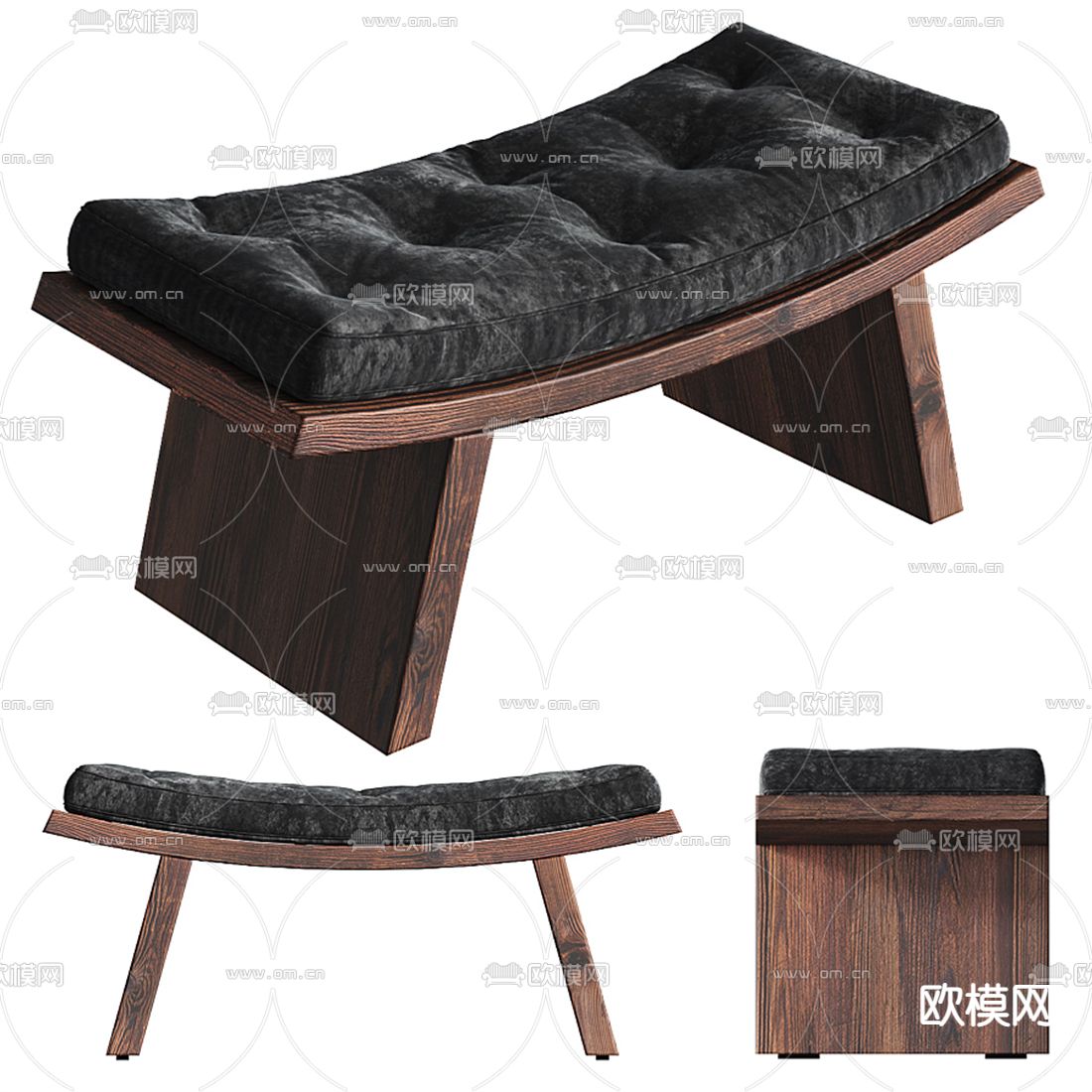 现代凳子 长凳3d模型下载
