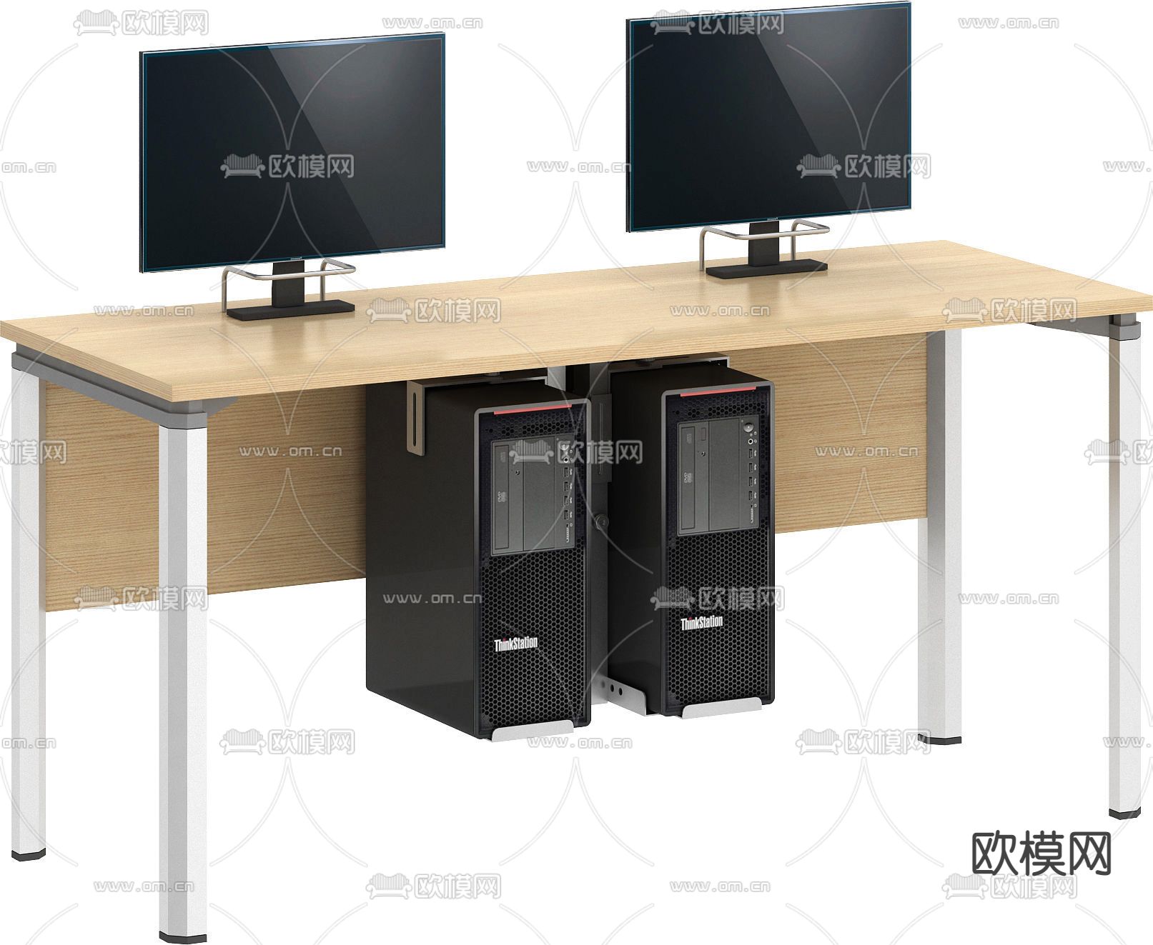 电脑桌办公桌免费3d模型下载