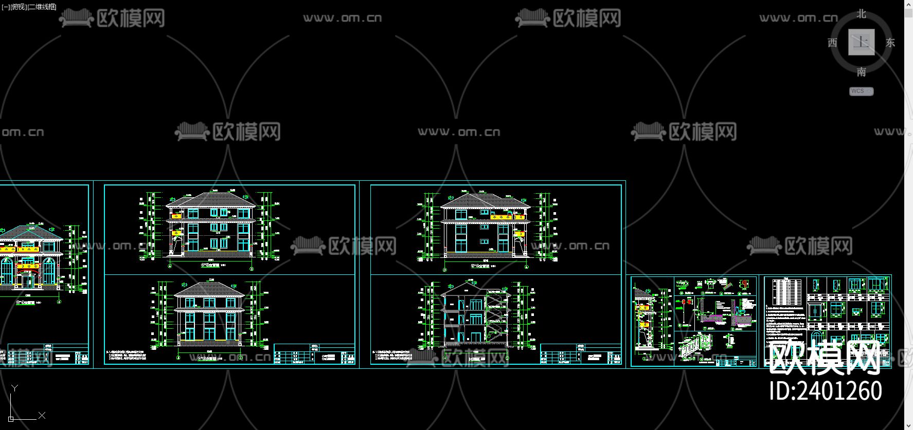 欧式别墅设计cad施工图下载（渲染图6）