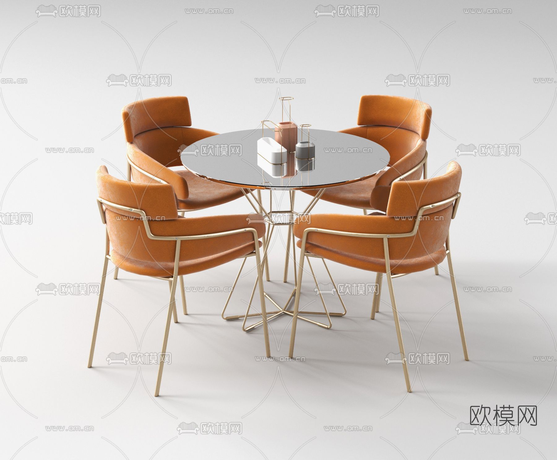 现代休闲桌椅3d模型下载