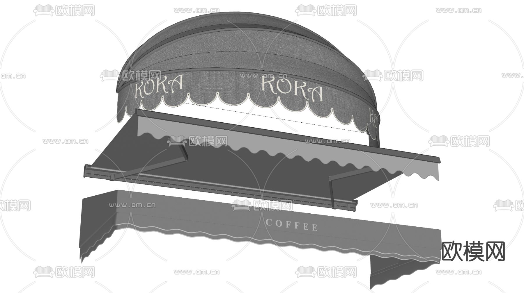 遮阳棚 雨棚su模型下载（渲染图2）