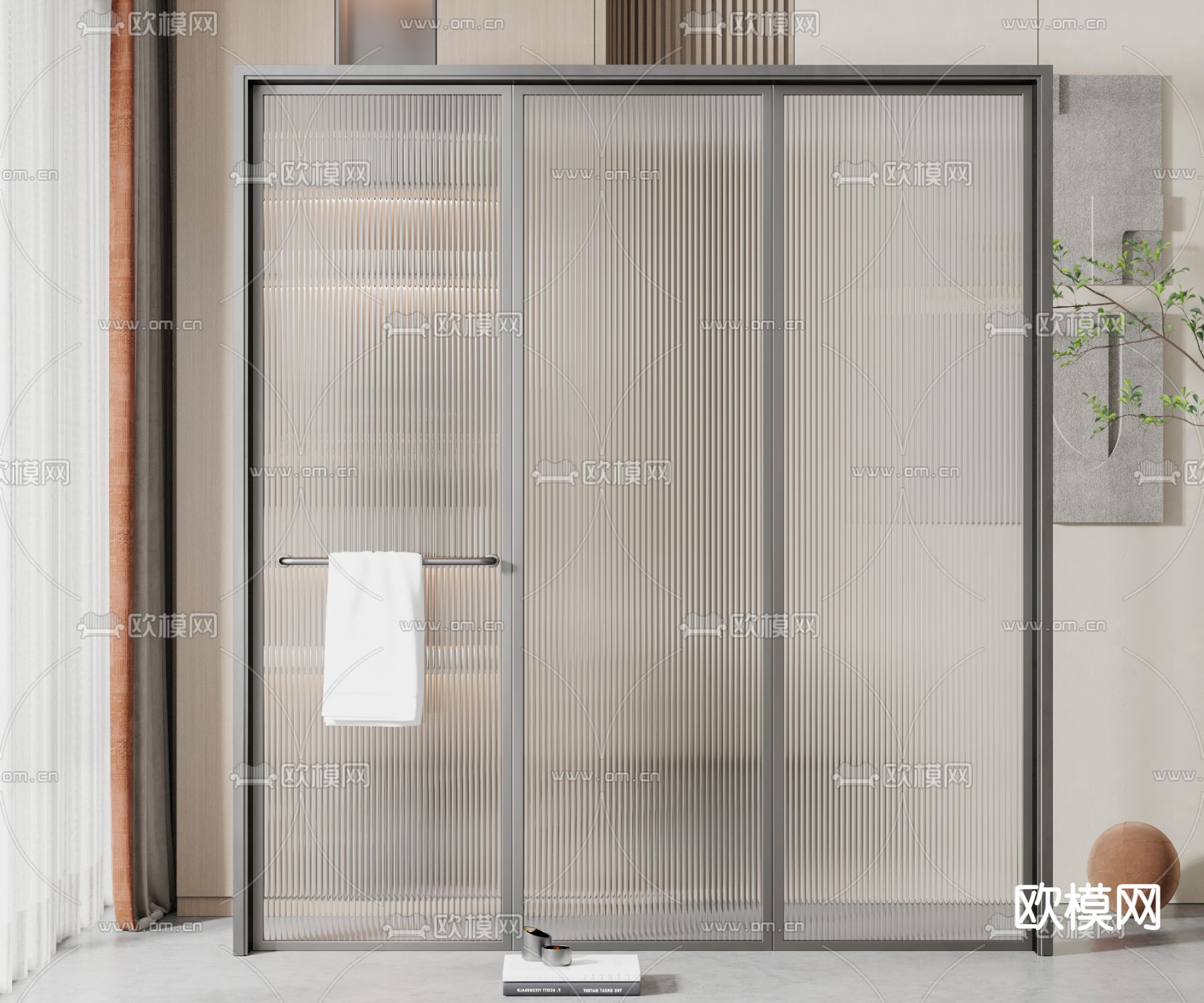 长虹玻璃浴室门 推拉门su模型下载_ID12227353_sketchup模型下载-欧模网