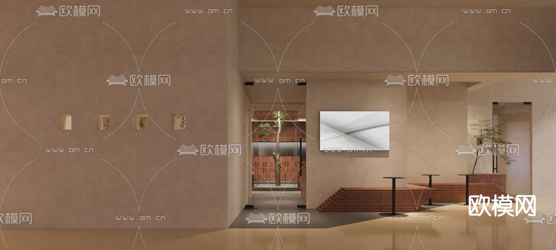 侘寂中餐厅3d模型下载（渲染图7）