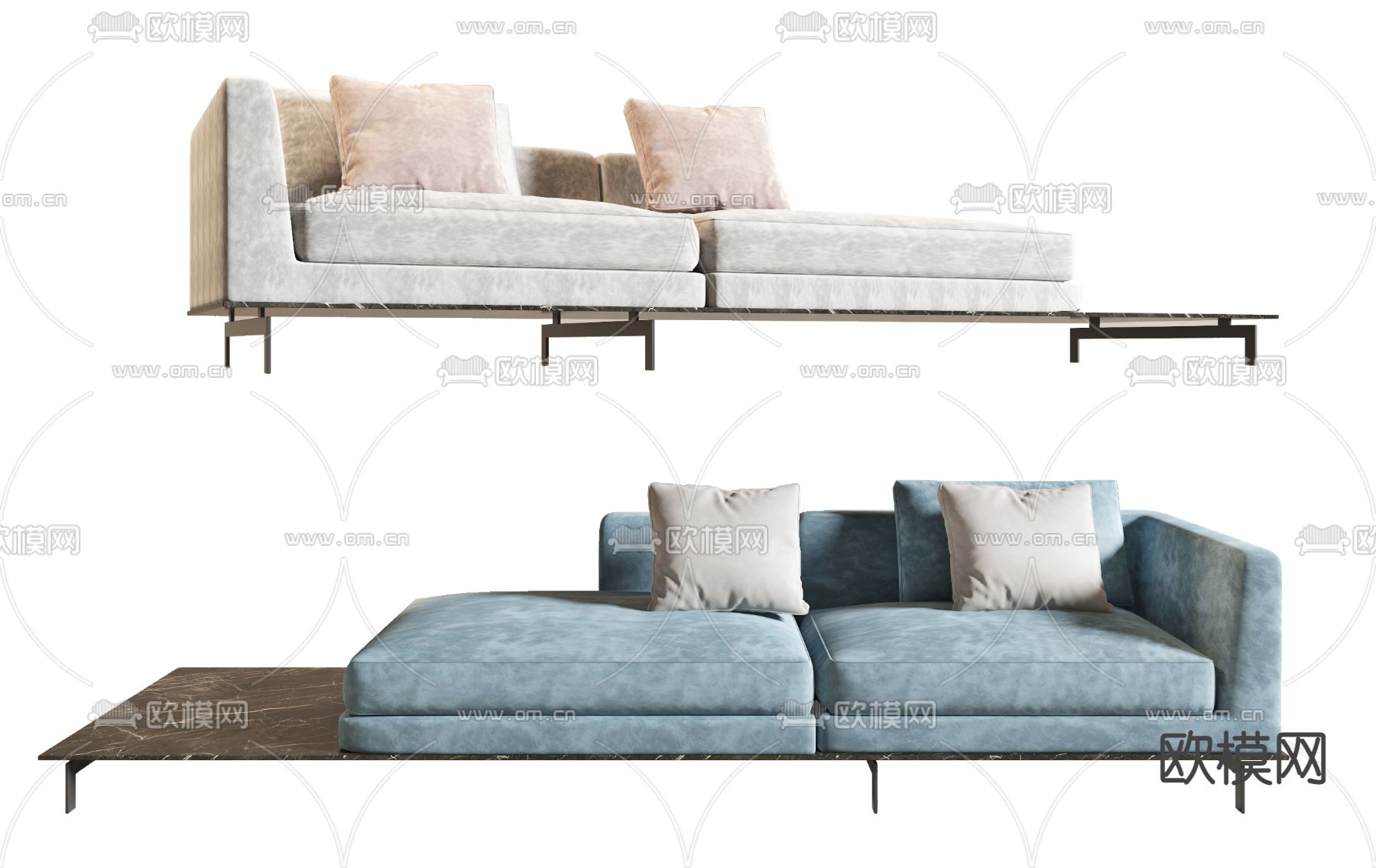 现代双人沙发3d模型下载