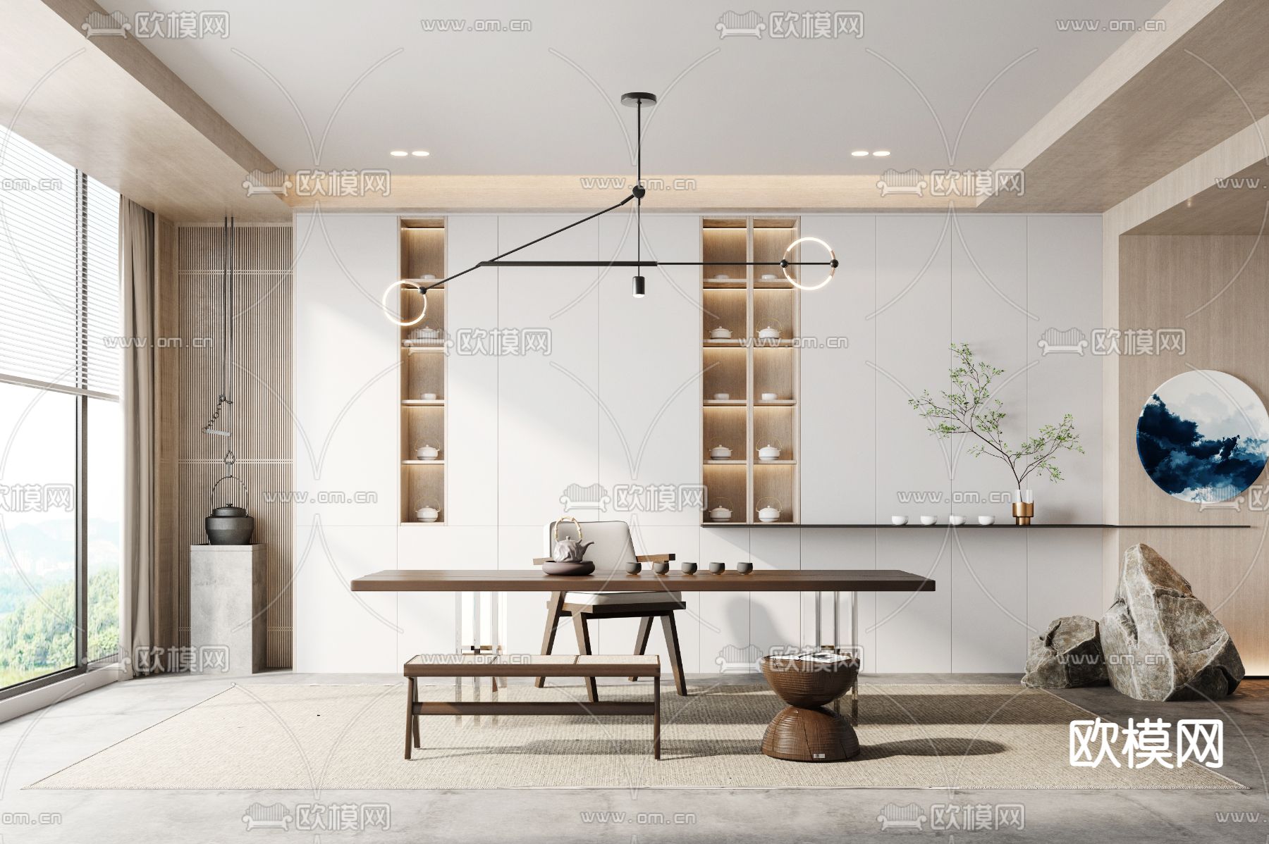 现代茶室3d模型下载