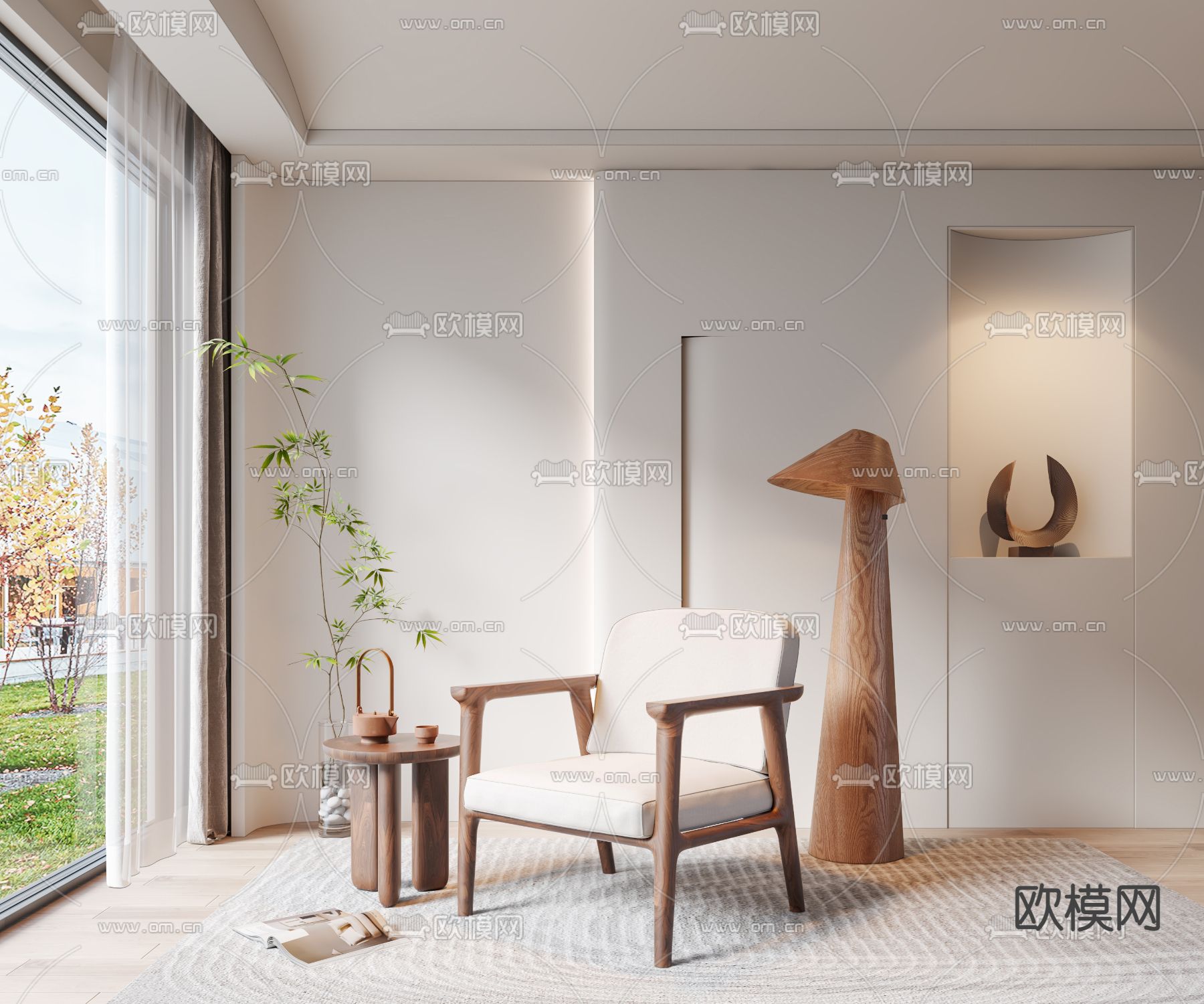 侘寂风休闲椅子su模型下载_ID12227173_sketchup模型下载-欧模网