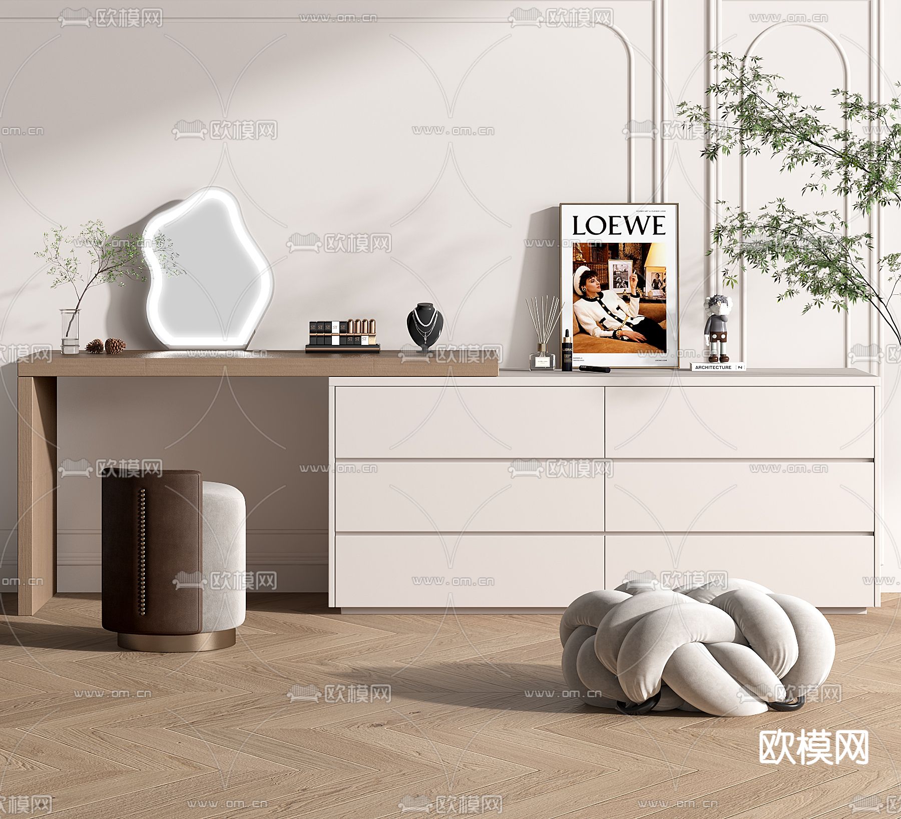 现代梳妆台3d模型