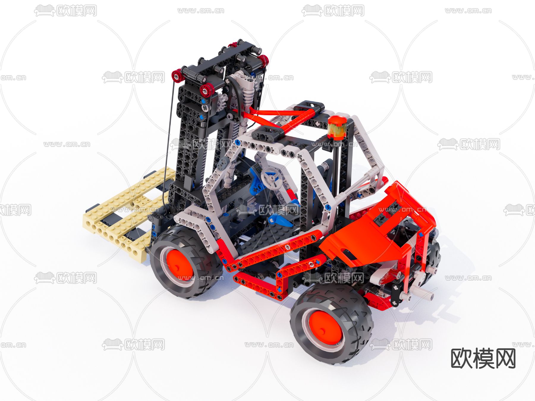 乐高 积木叉车 玩具su模型下载（渲染图3）