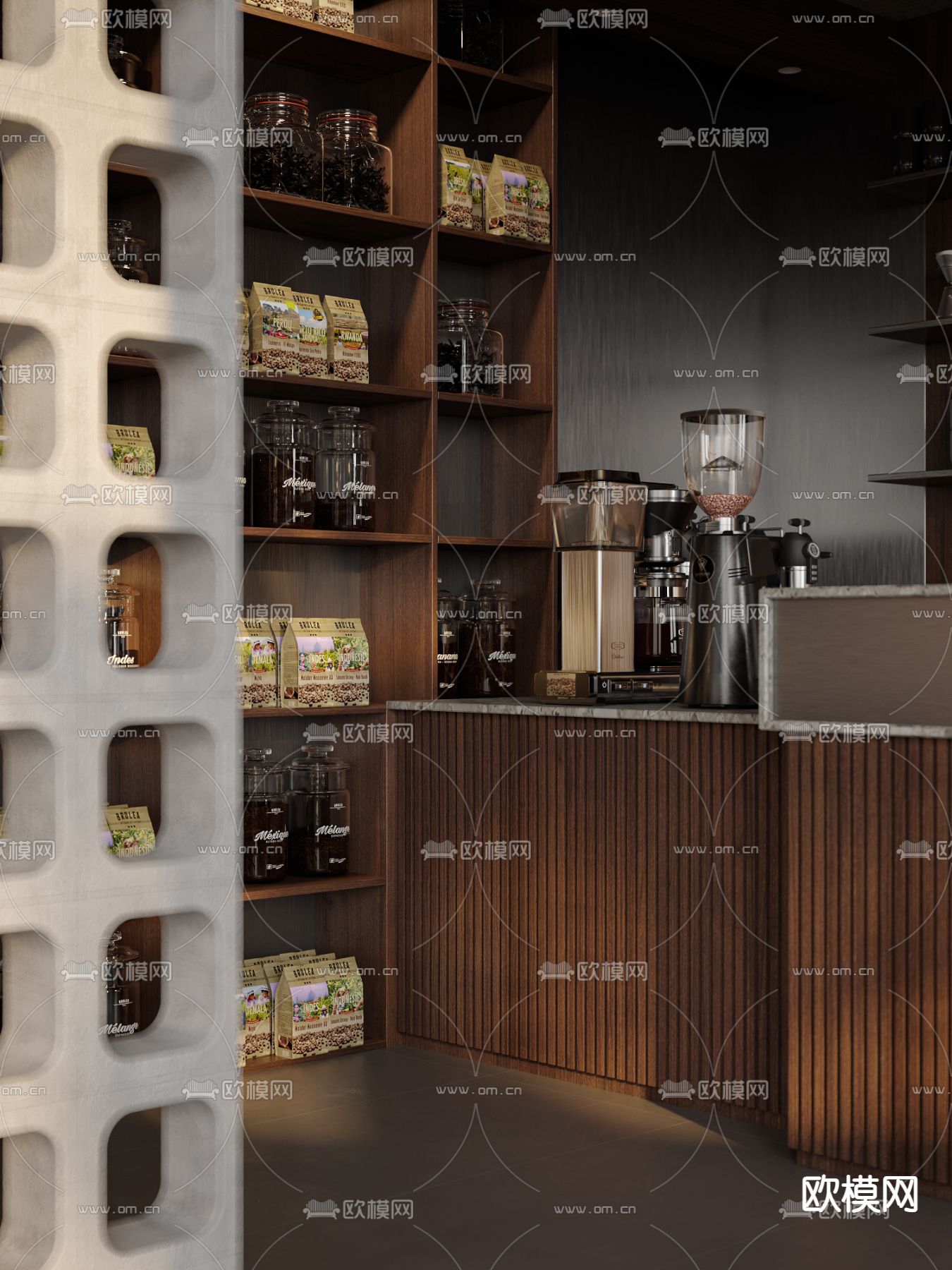 中古风咖啡厅 咖啡馆3d模型下载（渲染图3）
