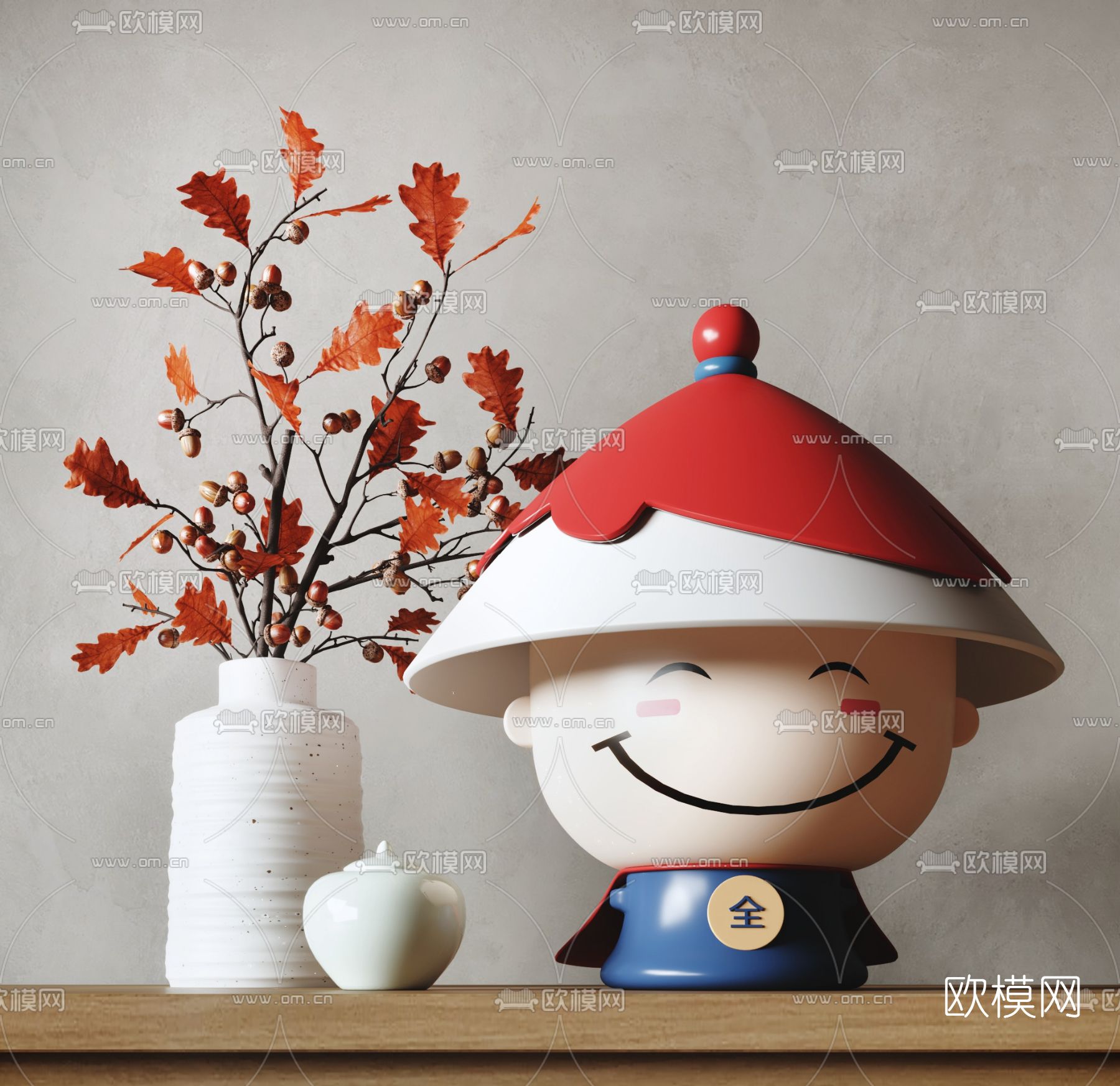 新中式国潮手办 摆件3d模型下载